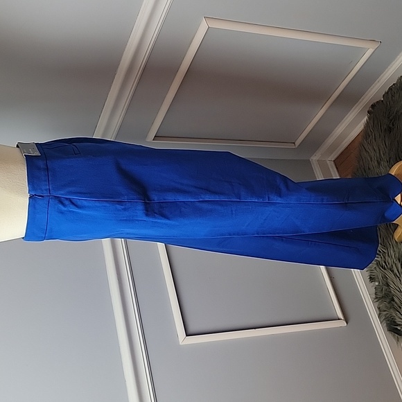 TALBOTS NeW Chatham Royal Blue Flat‎ Front Side Zip Slim Leg Ankle Cropped Pants - Picture 2 of 8